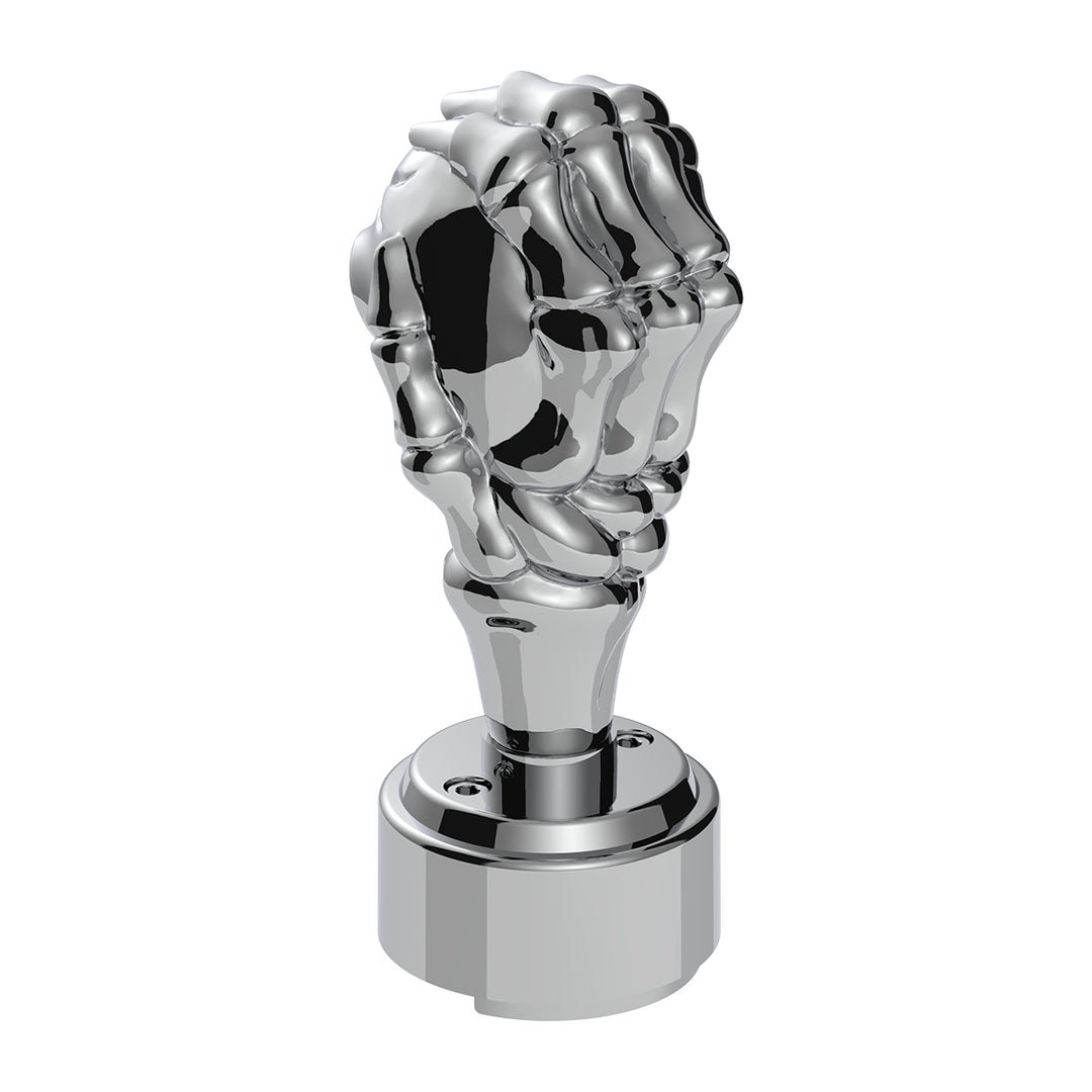 Thread-On Skull Gearshift Knob With 9/10 Speed Adapter - Chrome
