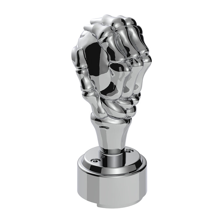 Thread-On Skull Gearshift Knob With 9/10 Speed Adapter - Chrome