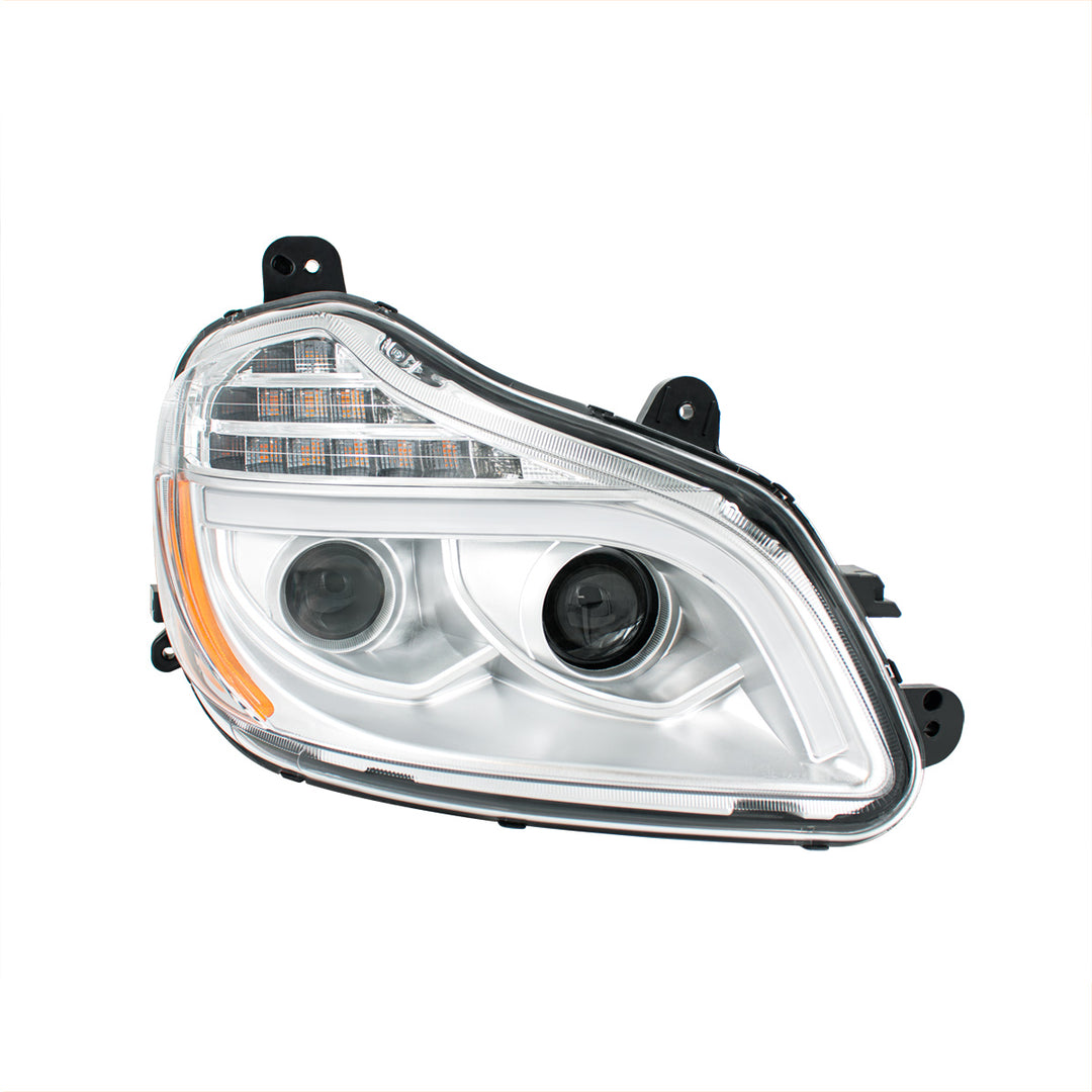 Chrome 8 LED Projection Headlight For 2013-2021 Kenworth T680 - Passenger