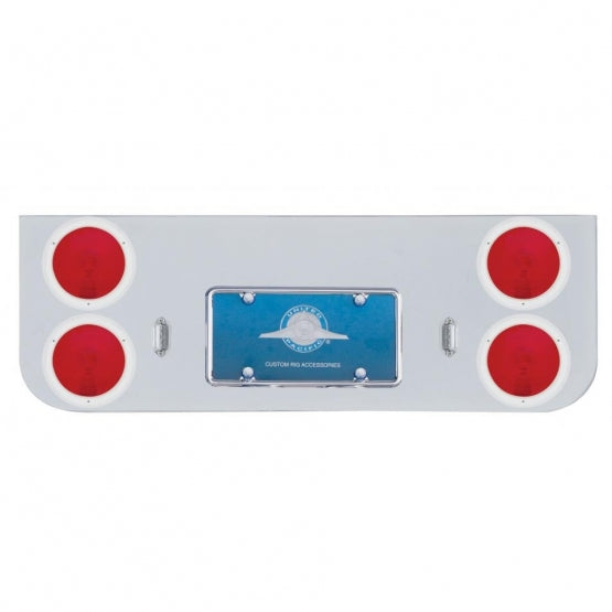 Chrome Rear Center Panel With Four 4" Lights &amp; Stainless Bezels