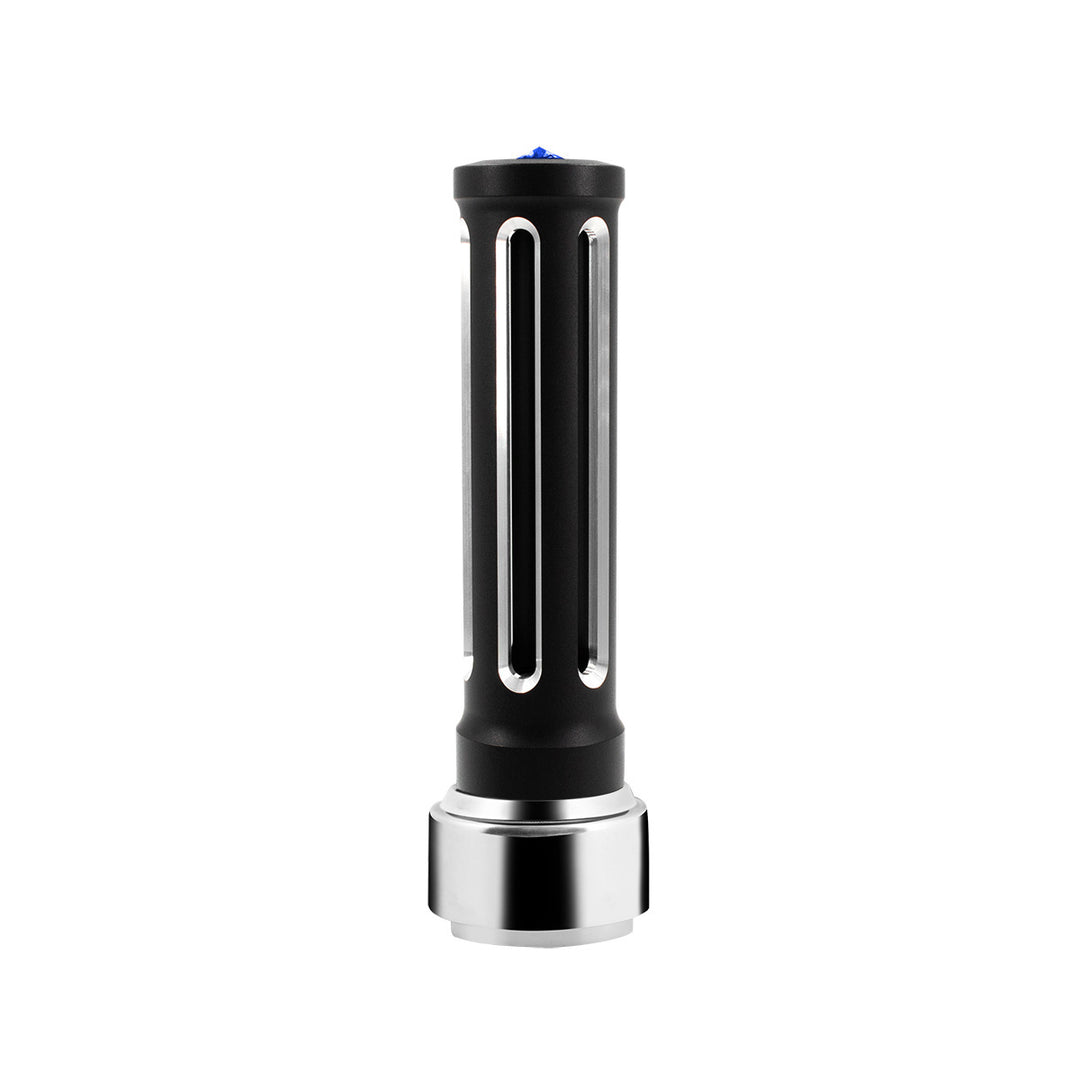 Thread-On Matte Black Sonoma Style Gearshift Knob With LED 9/10 Speed Adapter - Blue Crystal/Blue LED
