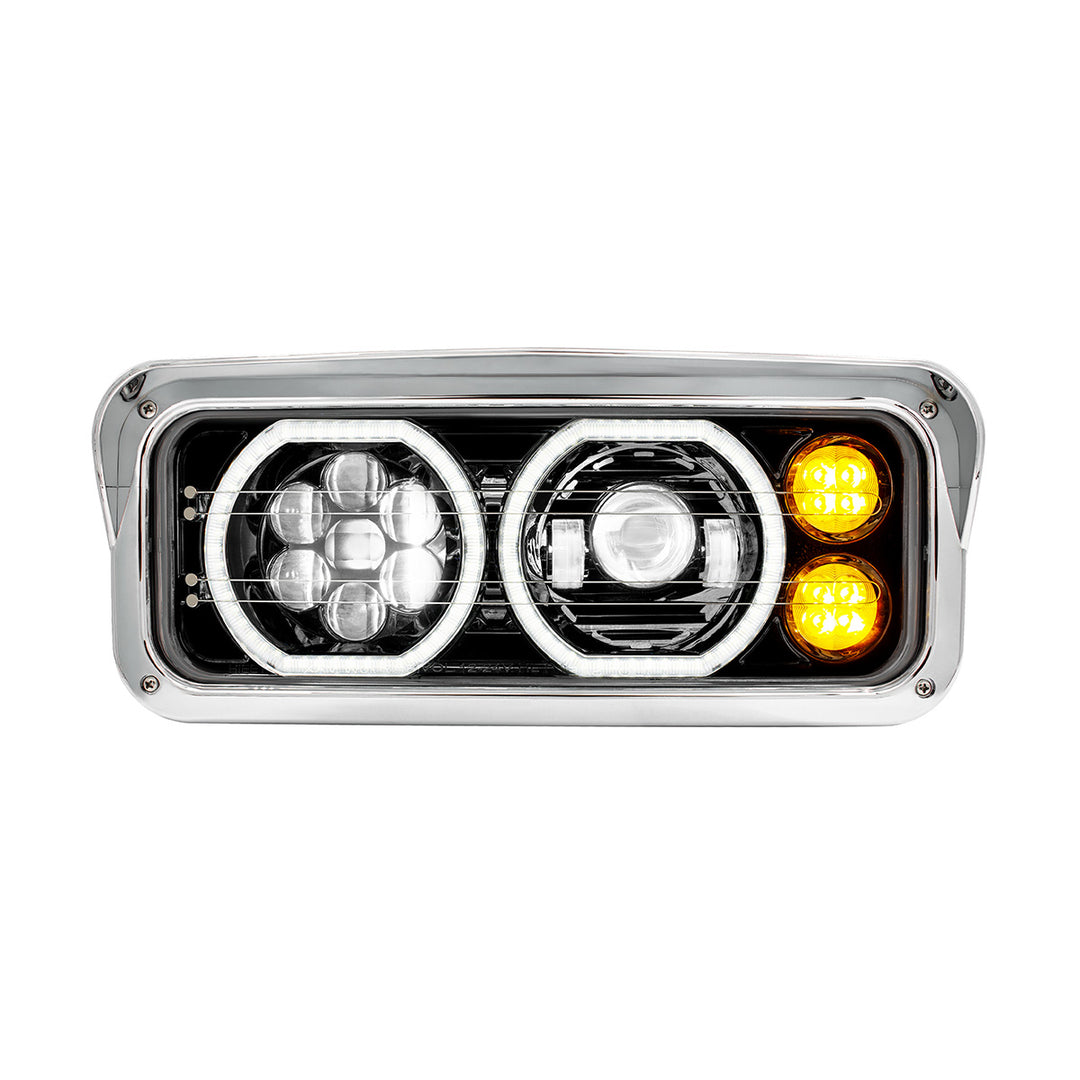 Blackout High Power Heated 10 LED Headlight With LED Turn &amp; DRL - Driver