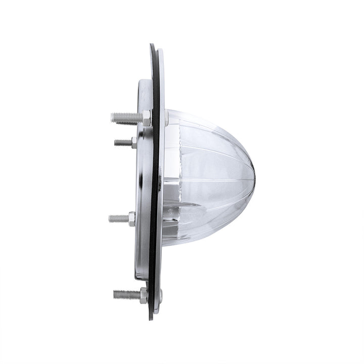 17 LED Dual Function Watermelon Reflector Light Sleeper Bunk Kit With 304 Stainless Steel Bezel - Amber LED/Clear Lens
