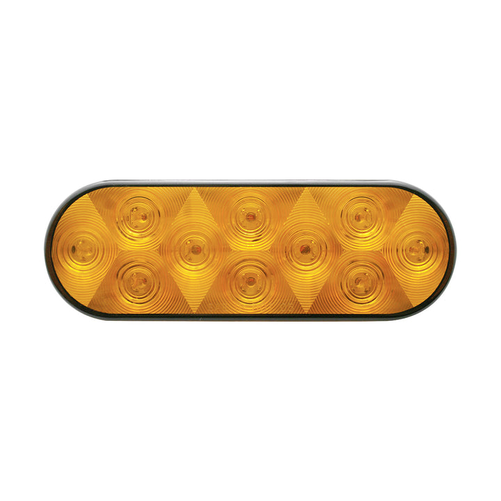 10 LED 6" Oval Turn Signal Light - Amber LED/Amber Lens