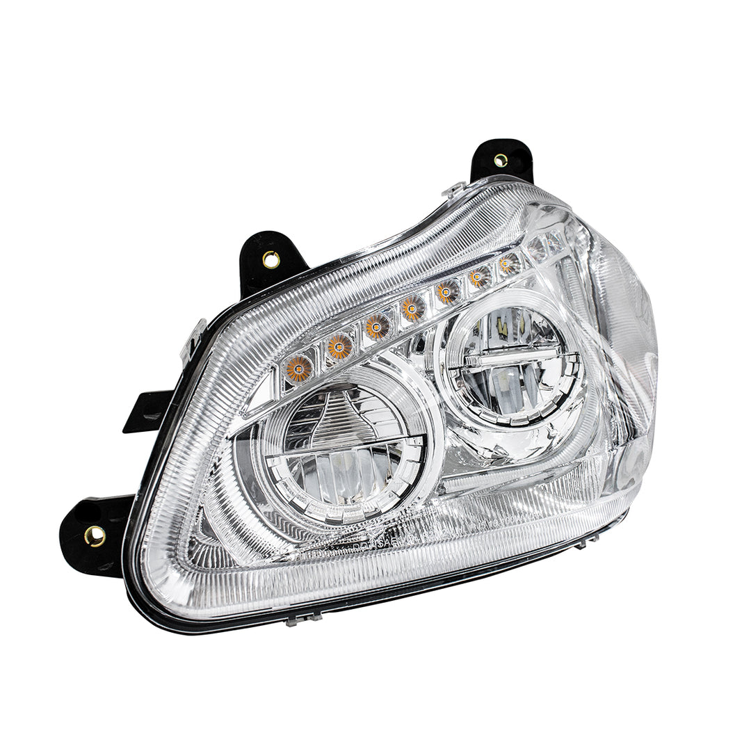 High Power 45 LED Chrome Headlight With Sequential Turn Signal For 2013-2021 Kenworth T680 - Driver