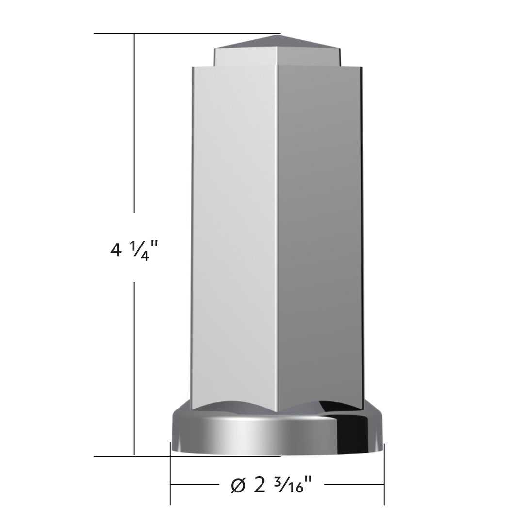 33mm X 4-1/4" Tall Chrome Plastic Hexagon Style Thread-On Nut Cover (Bulk)