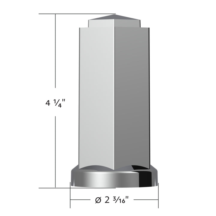 33mm X 4-1/4" Tall Chrome Plastic Hexagon Style Thread-On Nut Cover (Bulk)