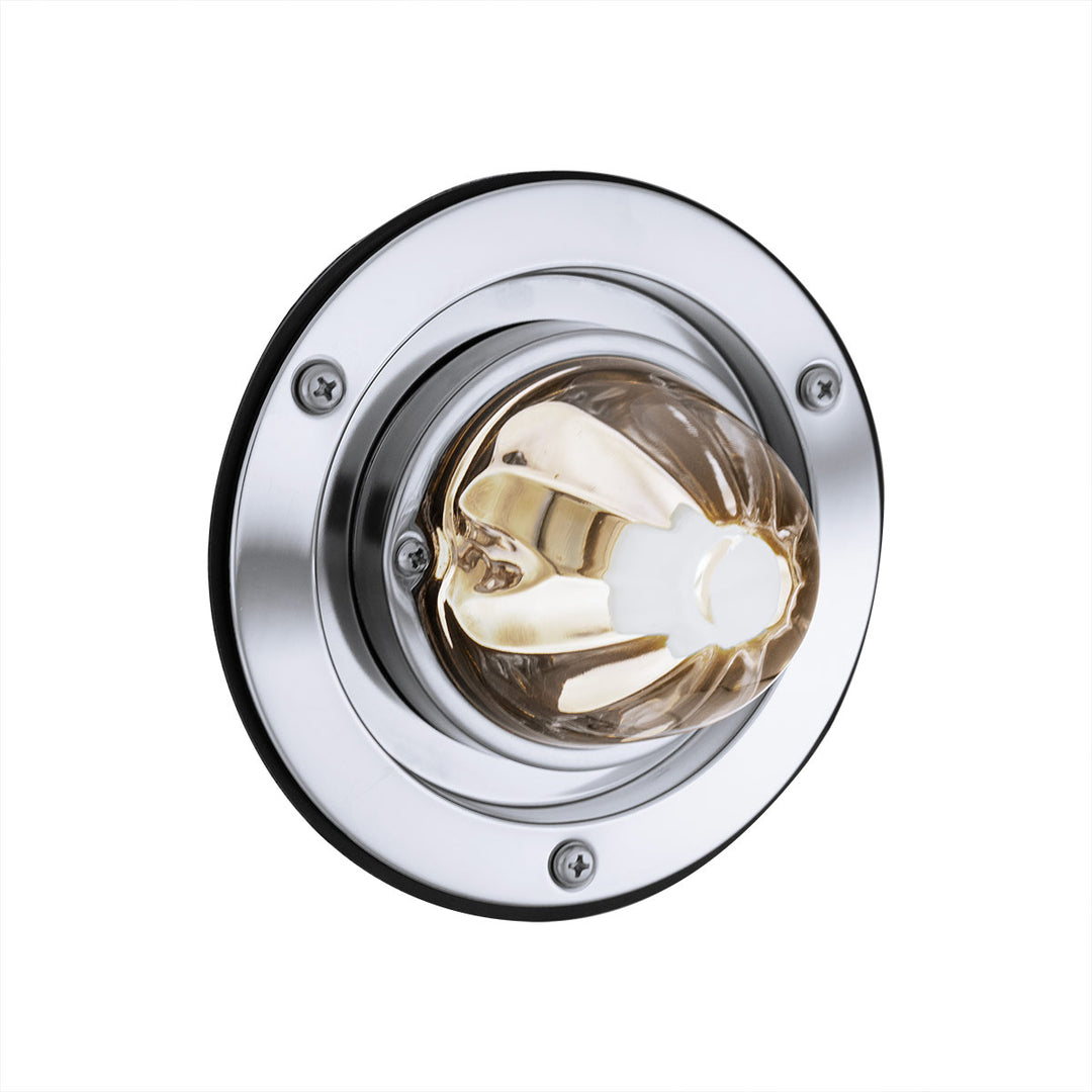 Dual Function Glass Watermelon Sleeper Bunk Kit With 304 Stainless Steel Bezel &amp; LED Bulb - Clear Lens/Amber LED