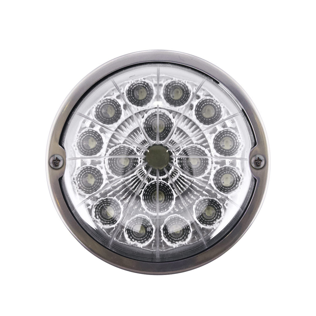 17 LED Watermelon Double Fury Light Torpedo Cab Light - Amber &amp; Green LED/Clear Lens