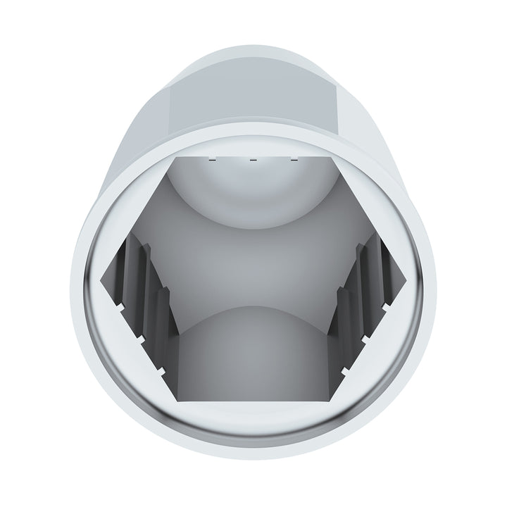 1-1/2" x 2-3/4" Chrome Plastic Slotted Bullet Nut Cover With Flange - Push-On (Bulk)