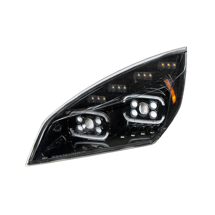 Black 10 LED Projector Headlight With LED Sequential Turn &amp; DRL For 2018-2024 Cascadia - Driver