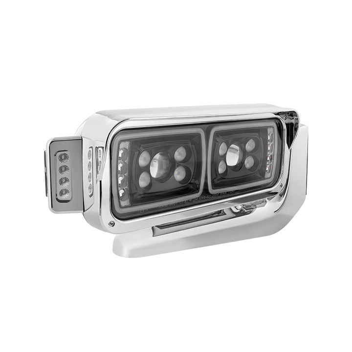 10 High Power LED "Blackout" Projection Headlight Assembly W/Mounting Arm &amp; Turn Signal Side Pod - Passenger Side