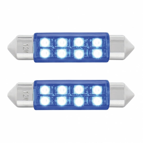 8 SMD High Power Micro LED 211 - 2 Dome Light Bulb - Blue (2-Pack)