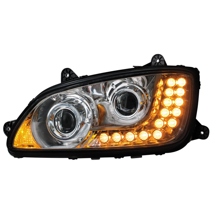 Chrome Projection Headlight Assembly For 2008-2017 Kenworth T660 - Driver