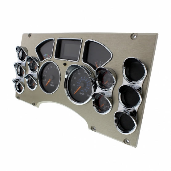 Chrome Small 3 - Gauge Bezel With Visor For Mack