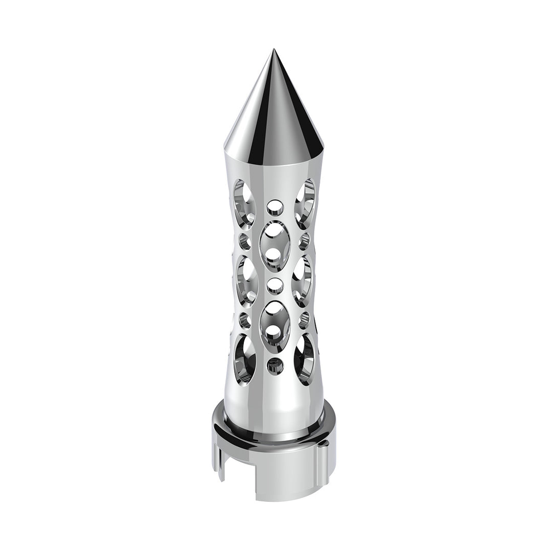 Thread-On Daytona Style Spike Gearshift Knob With LED 13/15/18 Speed Adapter - Chrome/Amber LED