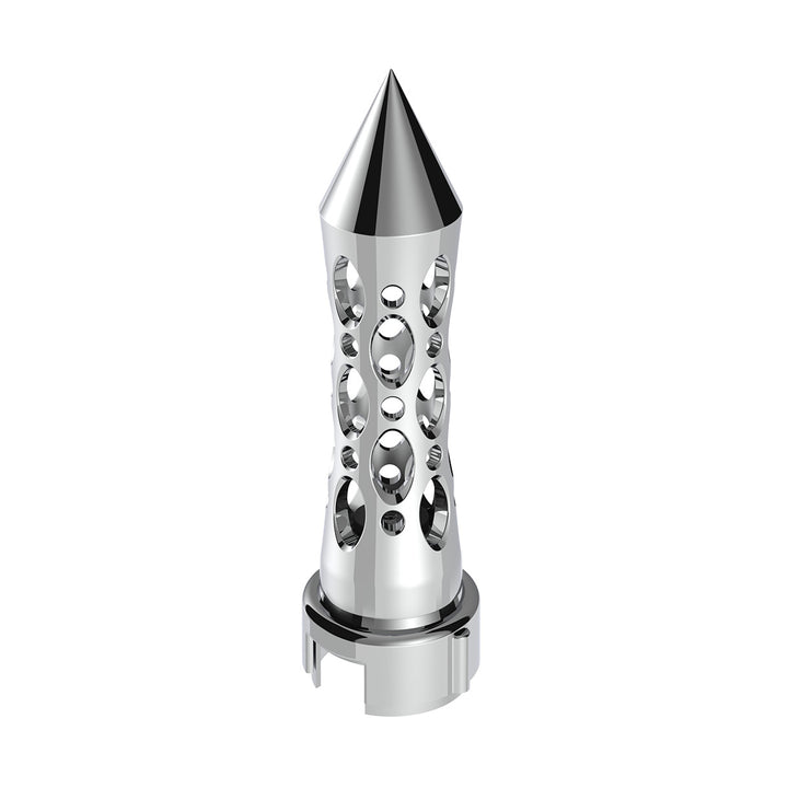 Thread-On Daytona Style Spike Gearshift Knob With LED 13/15/18 Speed Adapter - Chrome/Amber LED
