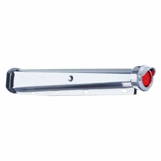 30" Heavy Duty Mud Flap Hangers With 9 LED Reflector End Cap &amp; Visor - Red LED/Red Lens (Pair)