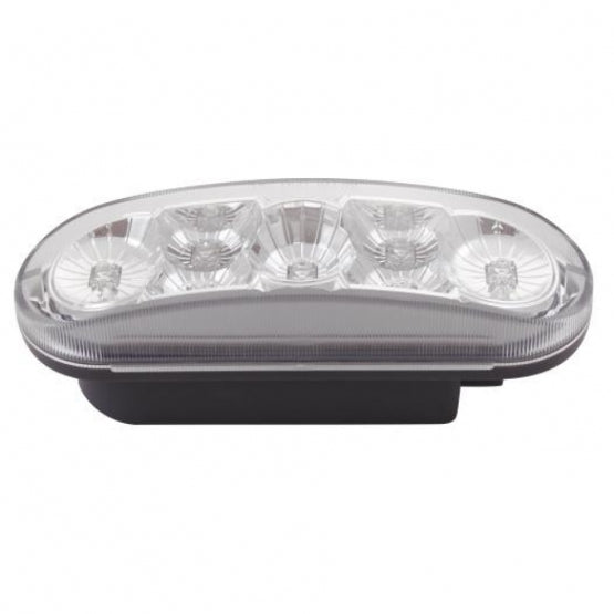 7 LED 6" Oval Reflector Light (Stop, Turn &amp; Tail) - Red LED/Clear Lens