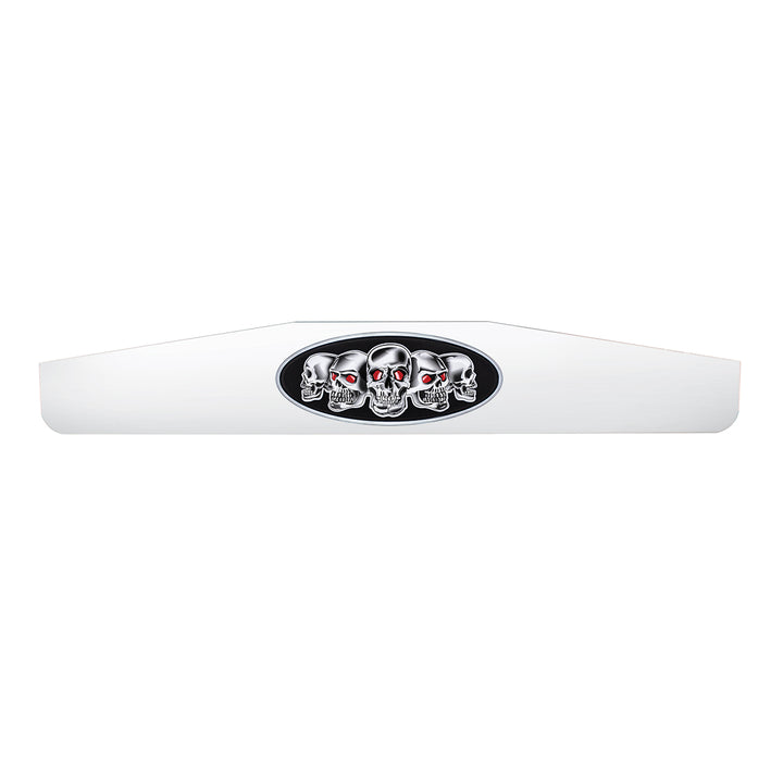 4" x 24" Chrome Bottom Mud Flap Weight With Oval Black Skull Emblem