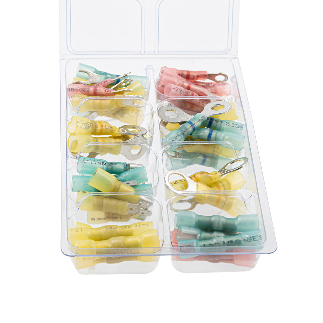 Crimp &amp; Solder Seal Heat Shrink Terminal Kit (60-Pack)