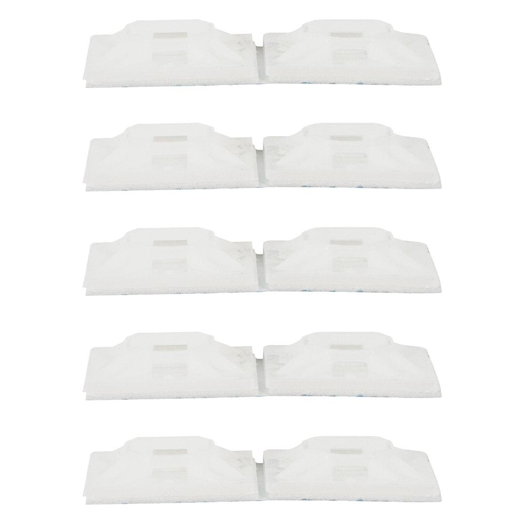 1" Natural Nylon Adhesive Wire Tie Mount 50 Lbs Ties (10-Pack)