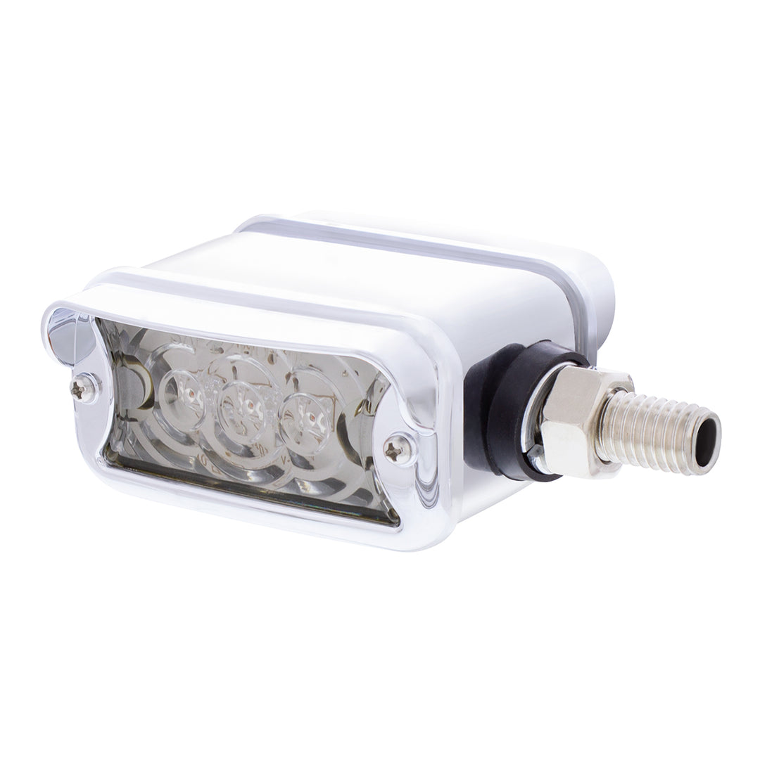6 LED Single Function Double Face Light W/Visor - Horizontal Mount - Amber &amp; Red LED/Clear Lens