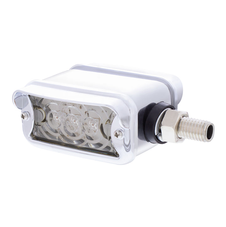 6 LED Single Function Double Face Light W/Visor - Horizontal Mount - Amber &amp; Red LED/Clear Lens