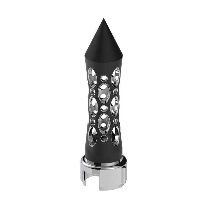 Thread-On Daytona Style Spike Gearshift Knob With LED 13/15/18 Speed Adapter - Black/Blue LED