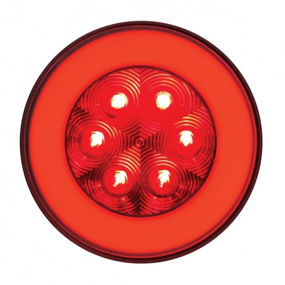 21 LED 4" Round GloLight (Stop, Turn &amp; Tail) - Red LED/Red Lens (Bulk)