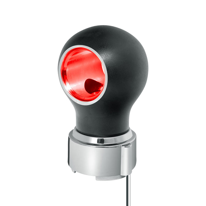 Thread-On Matte Black Charlotte Style Gearshift Knob With LED 9/10 Speed Adapter - Red LED