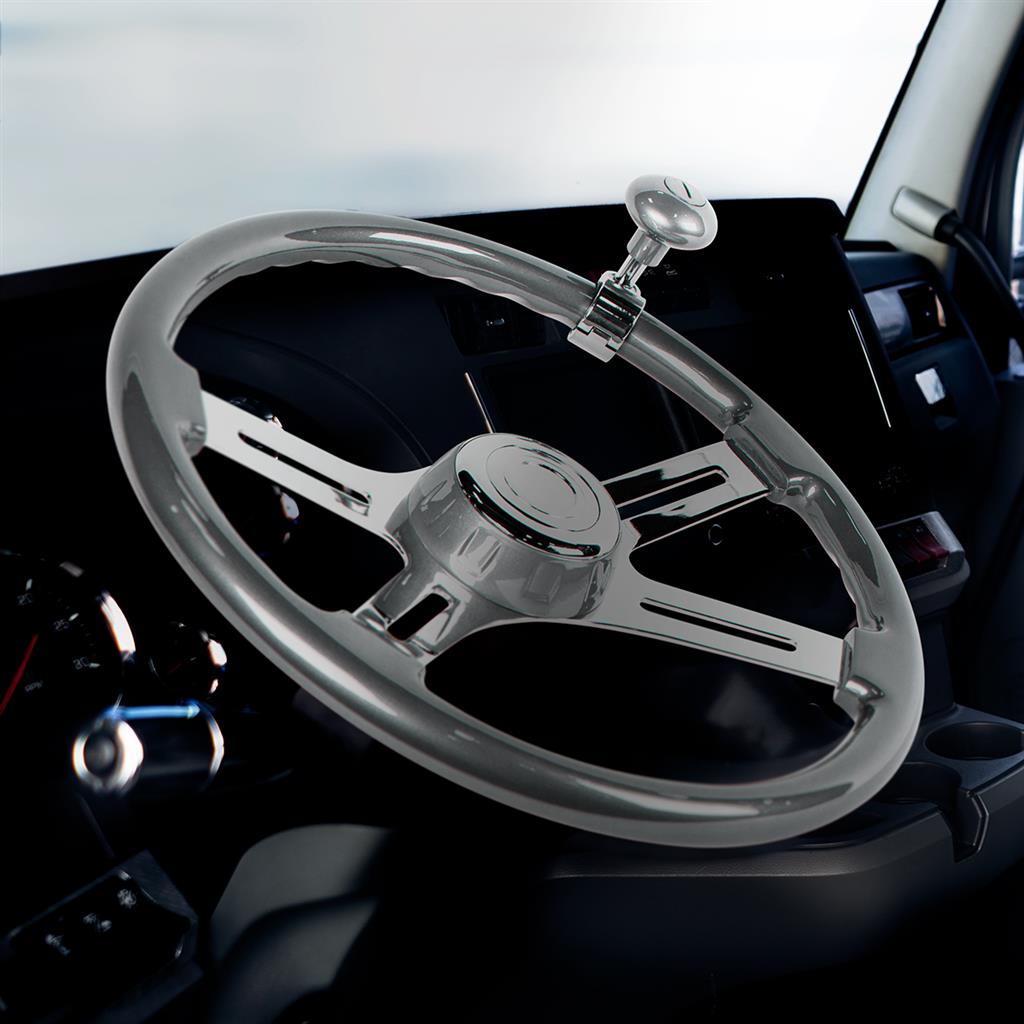 Heavy Duty Steering Wheel Spinner - Liquid Silver