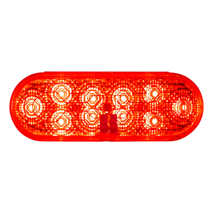 10 LED 6" Oval Light (Stop, Turn &amp; Tail) With Heated Lens - Red LED/Red Lens