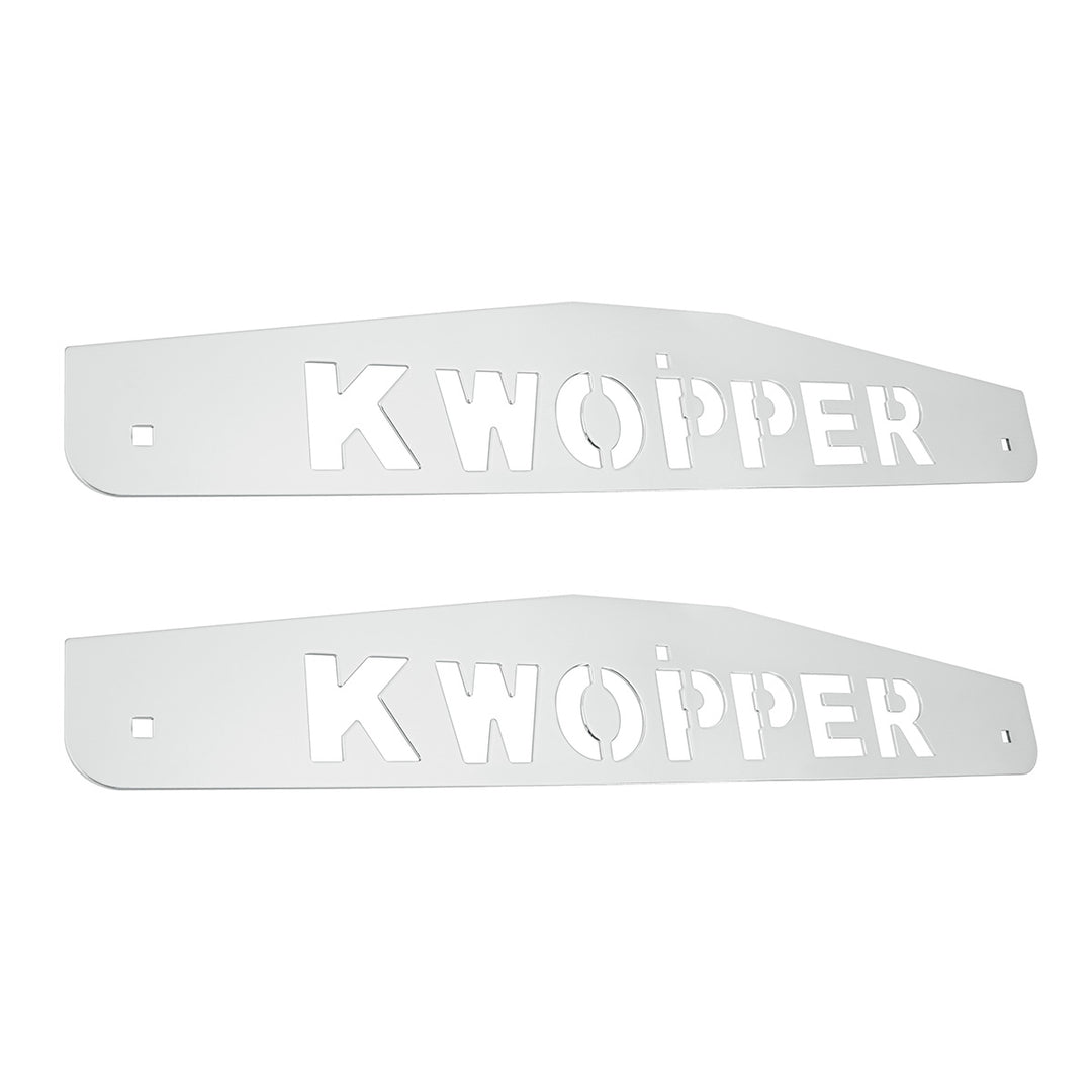 4" x 24" Chrome Kwopper Bottom Mud Flap Plate - Bolt Thru (Card of 2)