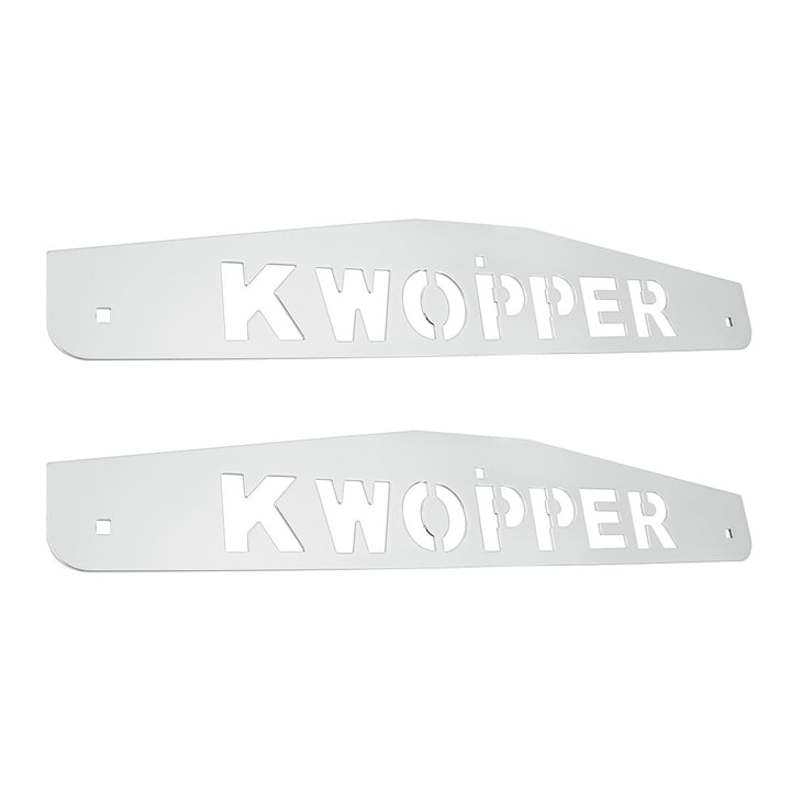 4" x 24" Chrome Kwopper Bottom Mud Flap Plate - Bolt Thru (Card of 2)