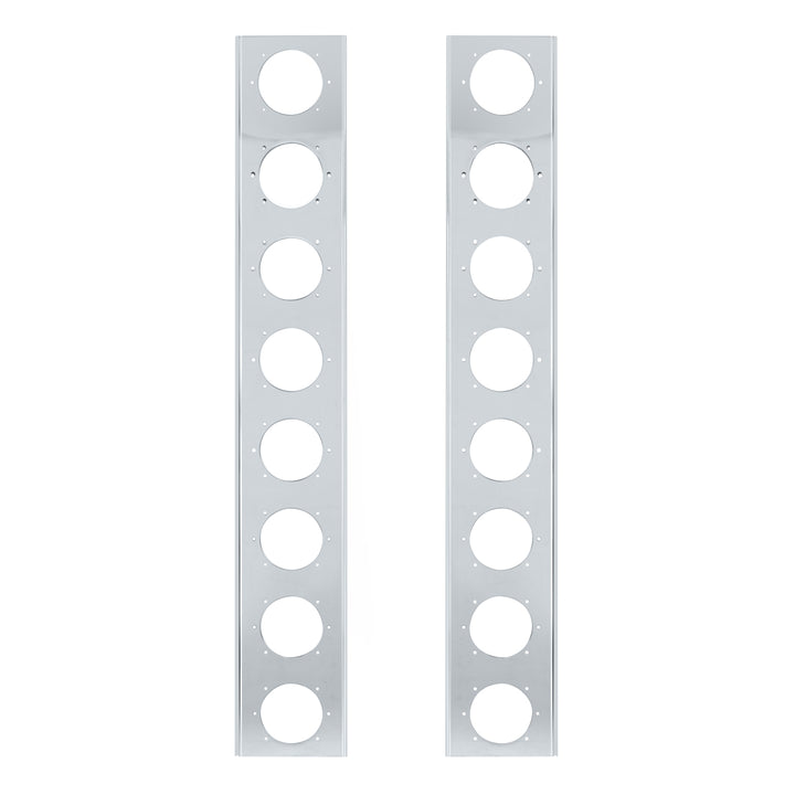 Peterbilt Stainless Front Air Cleaner Bracket Only - 16 Light Cutouts (Pair)