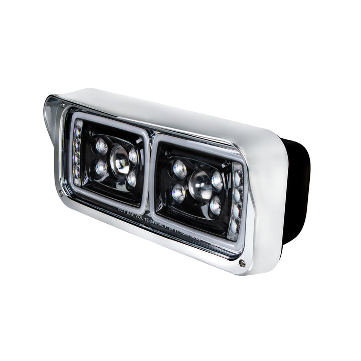 10 High Power LED "Blackout" Projection Headlight With LED Turn Signal &amp; Position Light Bar - Driver