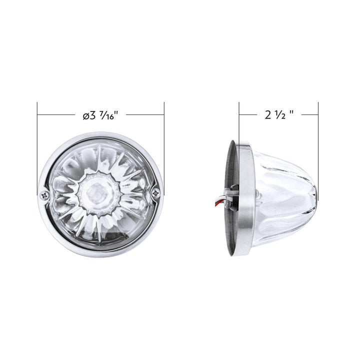 Glass Watermelon Light Kit With 4 LED Light - White LED/Clear Lens