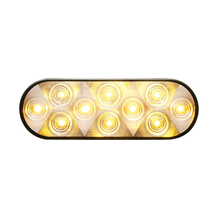 10 LED 6" Oval Turn Signal Light - Amber LED/Clear Lens