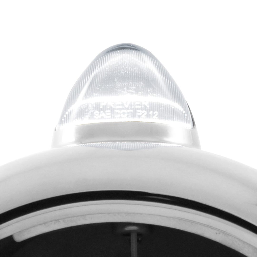 Black Guide 682-C Headlight H4 With White LED &amp; Original Style LED Signal - Clear Lens