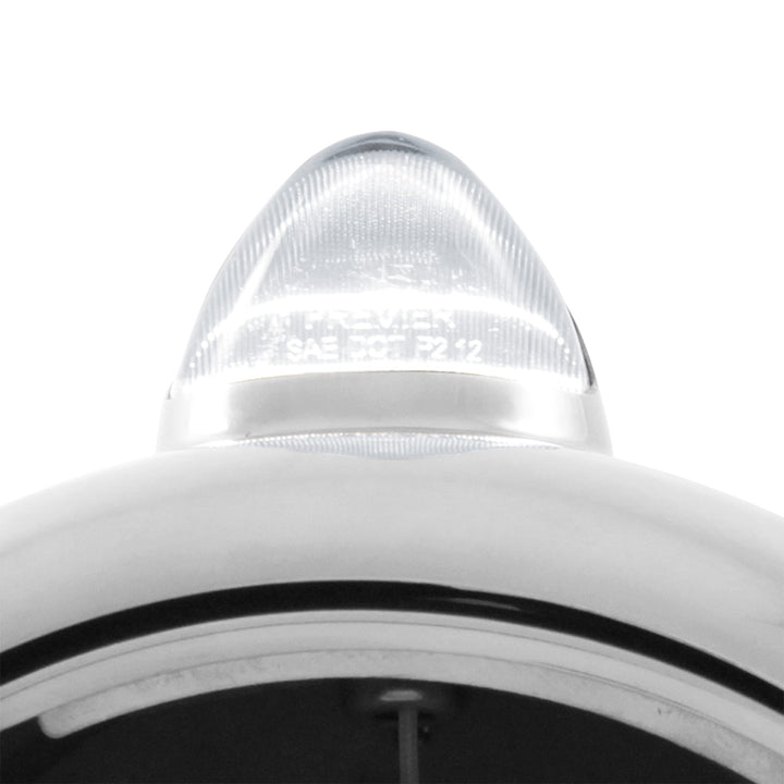 Black Guide 682-C Headlight H4 With White LED &amp; Original Style LED Signal - Clear Lens
