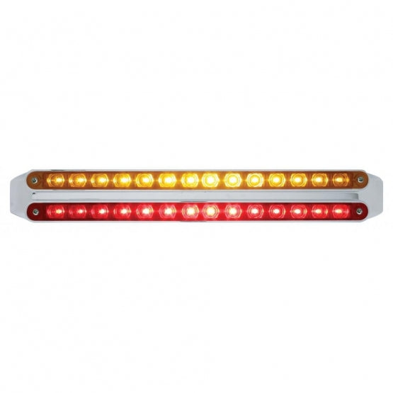 Dual 14 LED 12" Light Bars - Amber &amp; Red LED/Amber &amp; Red Lens