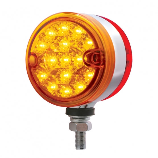 30 LED 3" Dual Function Reflector Double Face Light - Amber &amp; Red LED/Amber &amp; Red Lens
