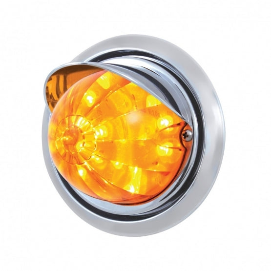 Front Bumper Light With 17 Amber LED Dual Function Watermelon Light &amp; Visor For FL Columbia - Amber Lens