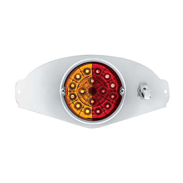 304 Stainless Steel Above Door Dome Light Kit W/ 17 LED Double Fury Watermelon For 2008-2017 FL Cascadia - Amber &amp; Red LED