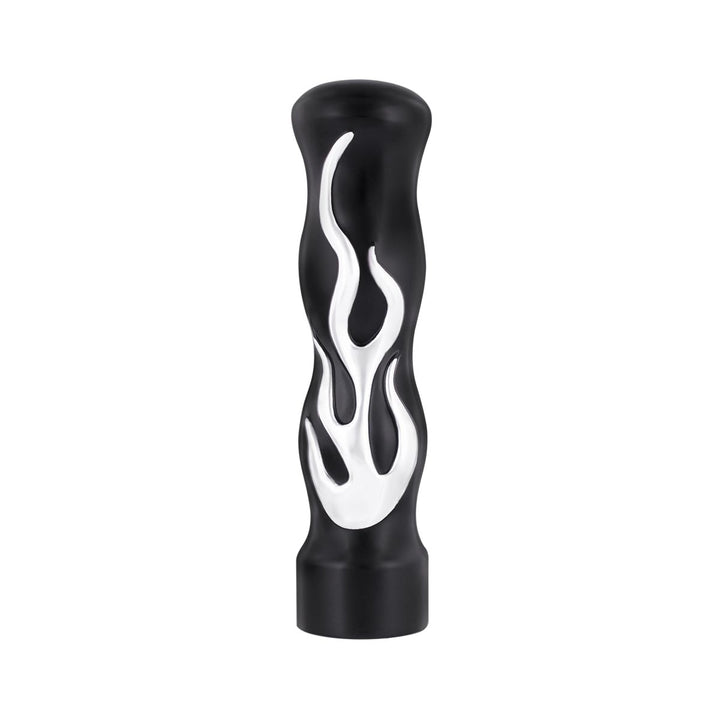 1/2" - 13 Thread On Flame Gearshift Knob - Black With Chrome Flame