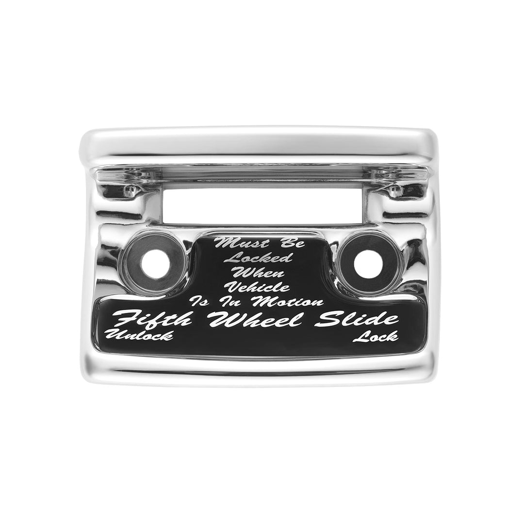 Chrome Plastic Fifth Wheel Switch Guard With Glossy Sticker For 1990-2010 Freightliner Classic - Black Sticker