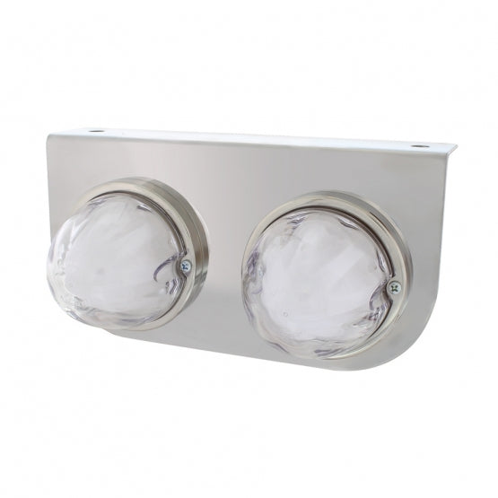 Stainless Light Bracket With 2 x 9 LED Dual Function Watermelon GloLight - Amber LED/Clear Lens