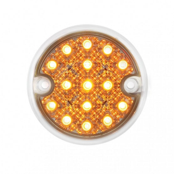 30 LED 3" Dual Function Reflector Double Face Light Kit - Amber &amp; Red LED/Clear Lens