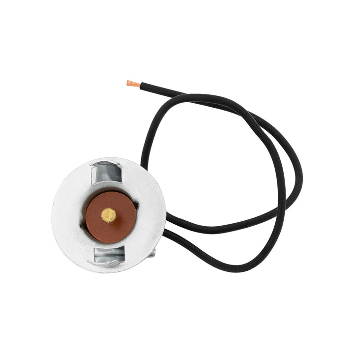 1 - Wire Universal Single Contact Instrument Panel &amp; License Plate Light Socket w/ Spring Clip Mount, 1 Pc.